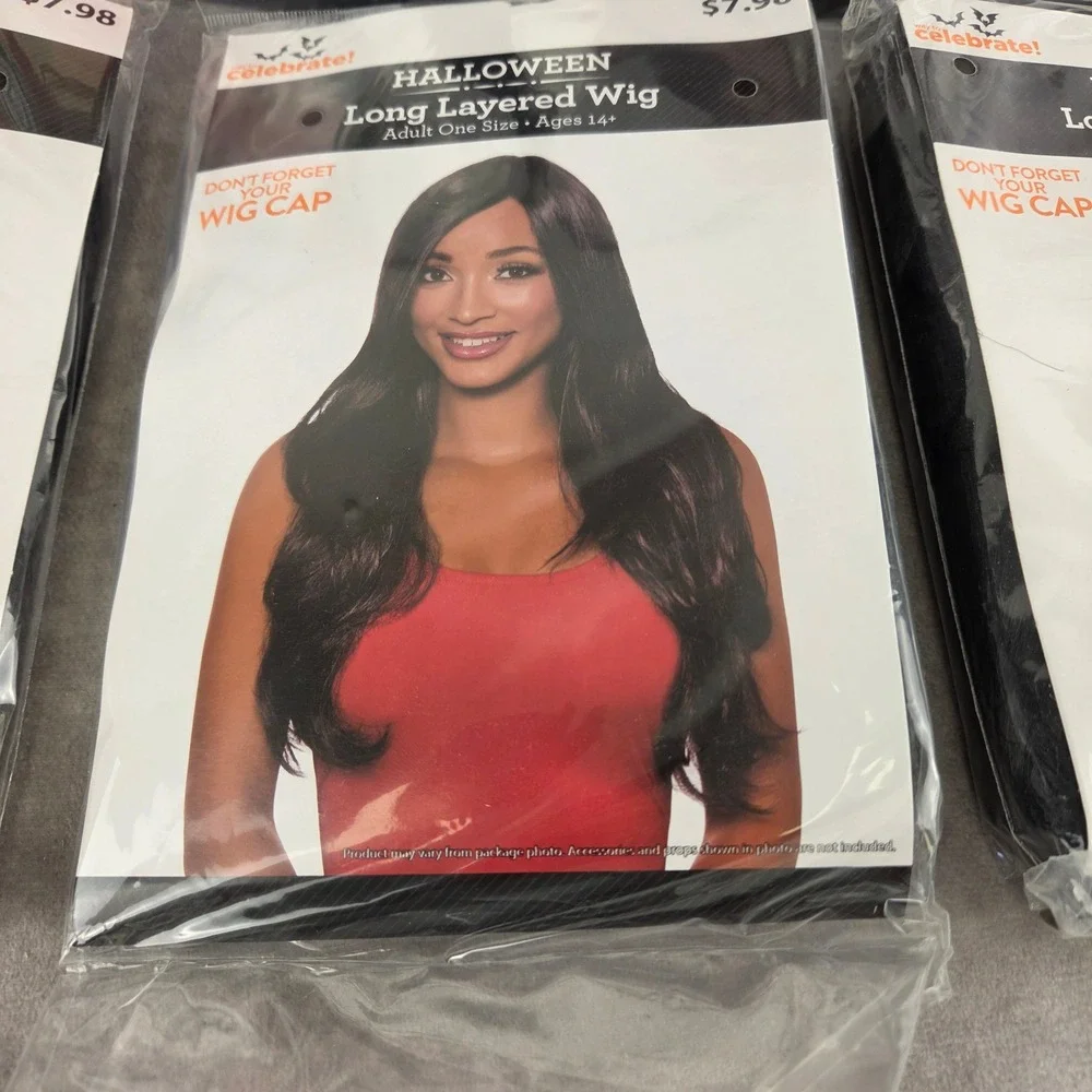Way to Celebrate Halloween Long Layered Wig Adult One Size Auburn Brunette Lot 7